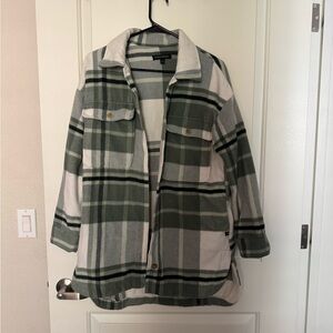 Banana Republic Green and White Plaid Jacket
